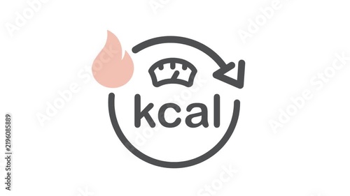 Kcal symbol, logo for fat burning design, food product. Symbol with measuring, icon