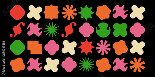 Abstract Organic Shapes, Colorful Irregular Blob and Fluid Form Collection for Modern Graphic Design Backgrounds and Templates