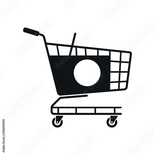 Shopping Cart icon vector silhouette