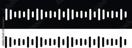 Cuadro en lienzo Audio Sound Wave Equalizer Vector Icon Set in Black and White for Music Players and Voice Messages