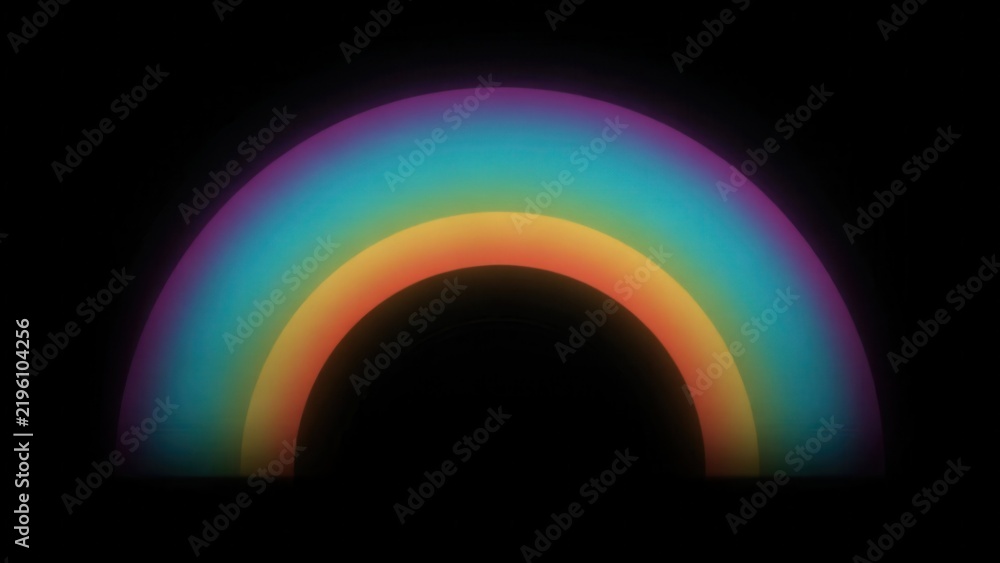Obraz premium A glowing vibrant rainbow arcs across a dark night sky with soft colorful light. Perfect design element for fantasy and weather themes.