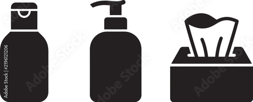 Set of three hygiene and personal care icons