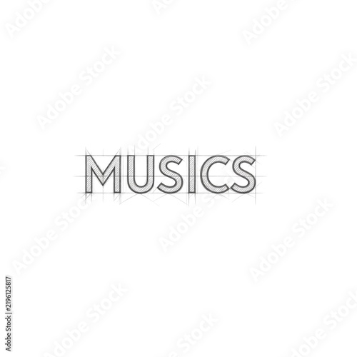 Music Typography Design with Technical Sketch Lettering