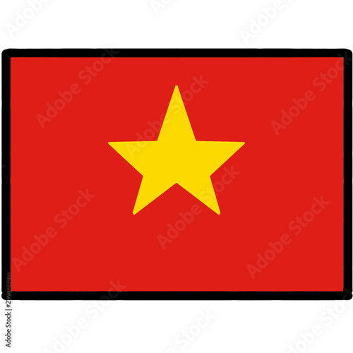 Canvastavla vietnam flag button