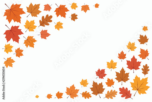 Autumn themed vector background. Vector, flat, illustration, minimalist