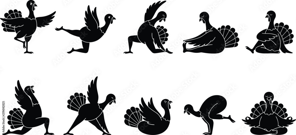 Fototapeta premium Turkey_characters_performing_yog?_2K_20260917102133.eps