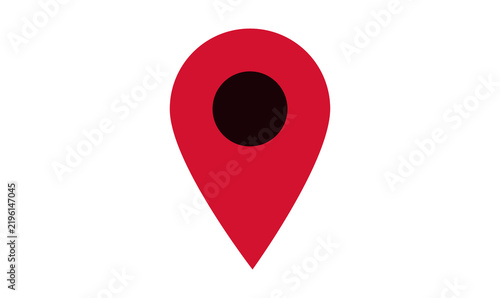 Fotografie Red location pin icon vector map marker symbol graphic design element