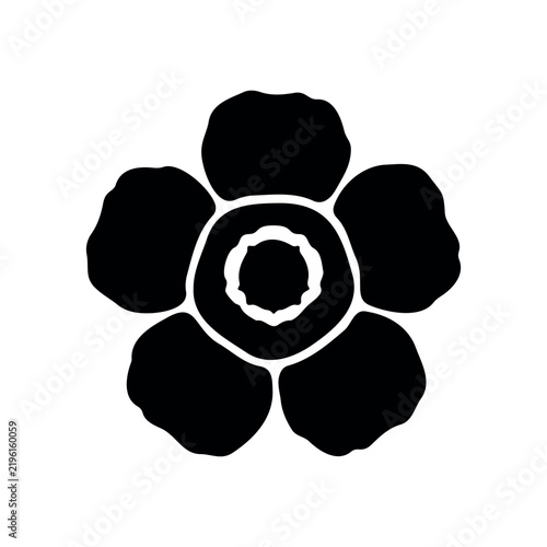 Rafflesia arnoldii flower silhouette vector flat design on white background.
