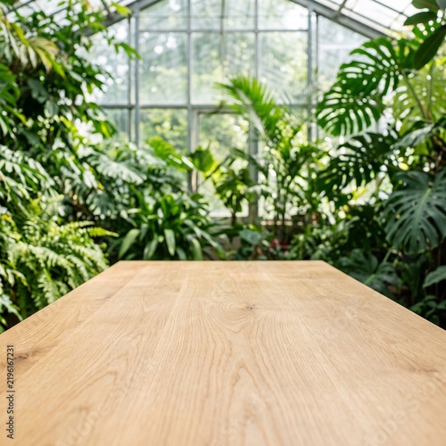 Plakat plant in a garden empty table 