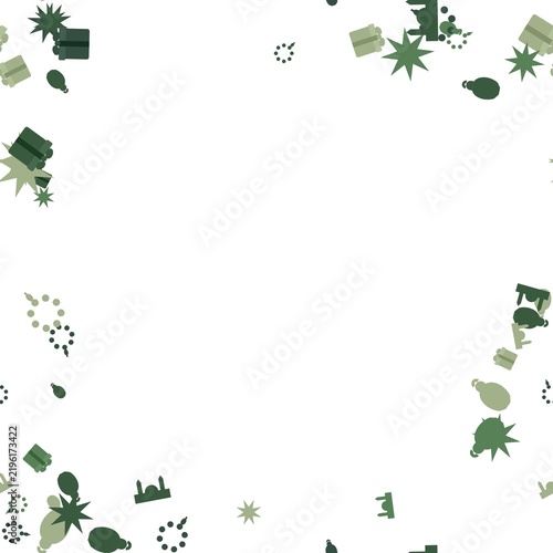 pattern seasonal ramadan square Festive Holiday Christmas Decorations with Green and Gold Ornaments and Stars Vector