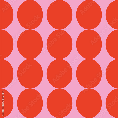 Simple geometric seamless pattern with circles. Holiday vector flat background. Minimalist mid century design