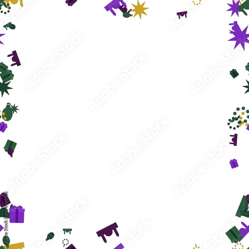 pattern seasonal ramadan square Festive Celebration Border with Colorful Confetti and Gift Box Icons for Holiday Design