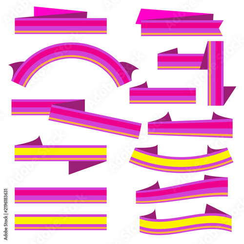 Collection of purple ribbon banners