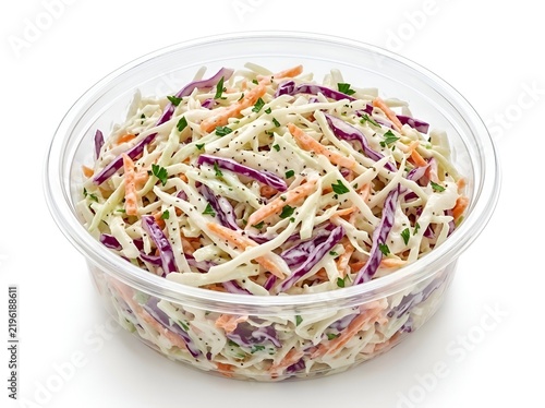 Fresh colorful vegetable salad in clear bowl