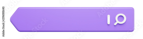 Search Button Icon for Website Navigation and User Interface 3D Render