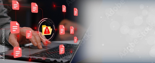 Obraz na płótnie Data breach or information leak due to insider threats or unauthorized access