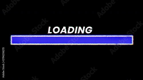 4K Loading Progress Bar Animation with Alpha Channel, Transparent Video Overlay, Digital UI Preloader and Blue Neon Status Indicator
