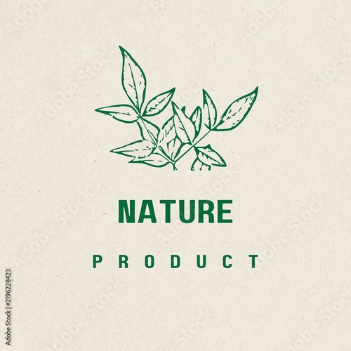 Minimalist Nature Product Logo Design with Green Botanical Leaves