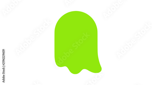 Minimalist lime green ghost icon on solid gray background