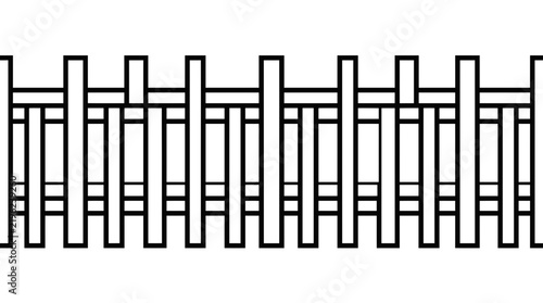 Simple Black and White Fence Border Graphic Design