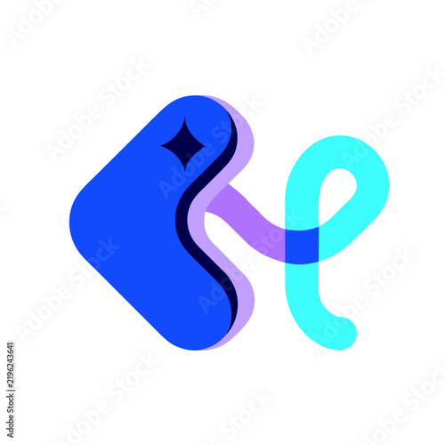 Modern Abstract Blue and Cyan Gradient Logo with Flowing Curved Shapes