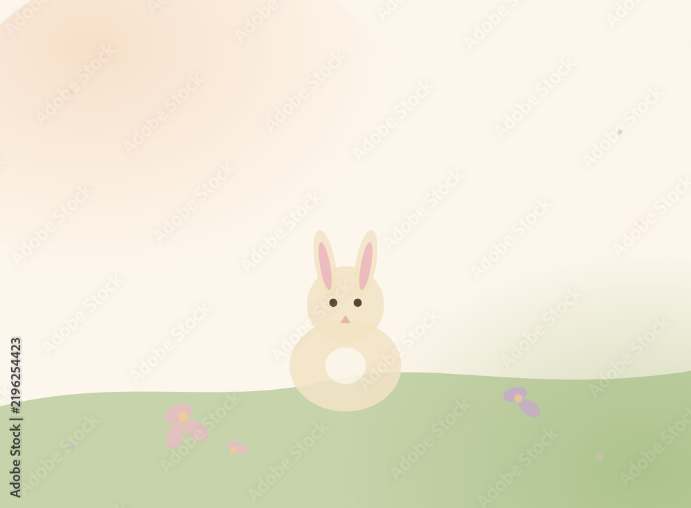 Obraz premium Little Rabbit in the Wildflower Meadow — Watercolor Illustration