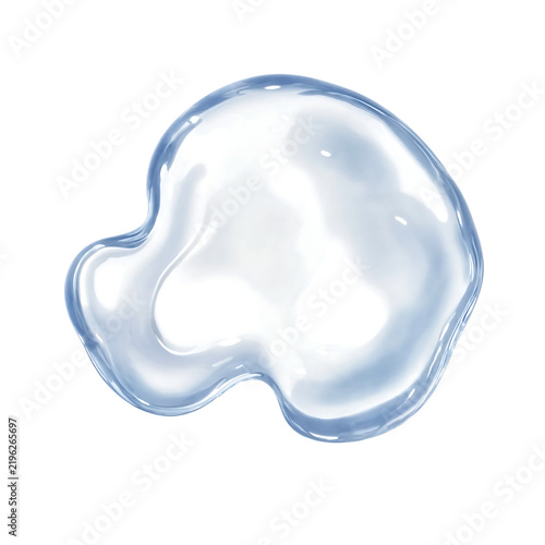 A single clean blue water drop isolated on a white background transparent background