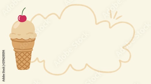 Cute Ice Cream Hand Drawn Frame Animation for Summer Dessert  