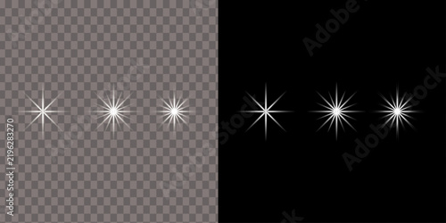 Фотография A comparative study of light effects on transparent and black backgrounds showca
