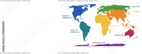 Equal Earth world map, colorful political map with country borders, vector
