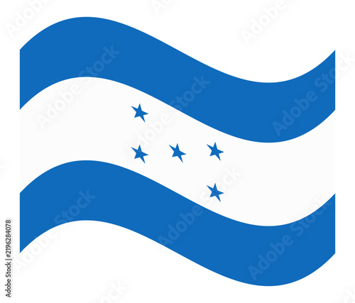 Bild auf Leinwand Honduras national flag waving icon featuring blue and white stripes with five bl