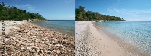 Transformation of a Polluted Beach to a Pristine Shoreline After Plastic Cleanup Efforts