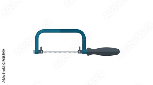 Manual hand hacksaw with blue frame and black handle for cutting