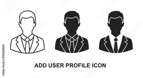 Three user profile icons with suits