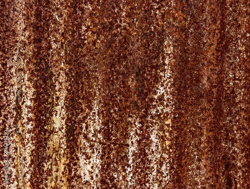 Old rusty zinc sheet texture background, vintage brown metallic surface