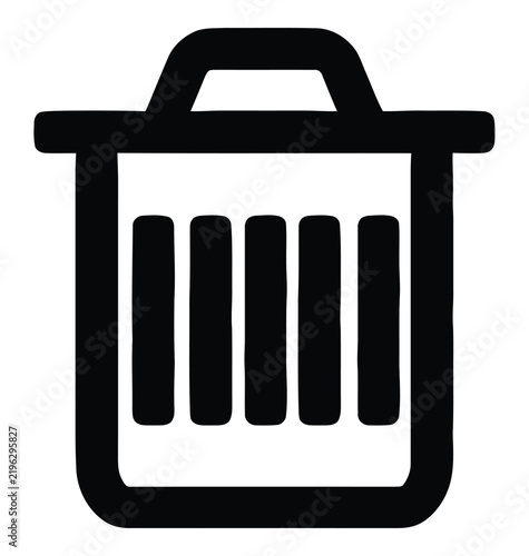 Black trash bin icon for web interface