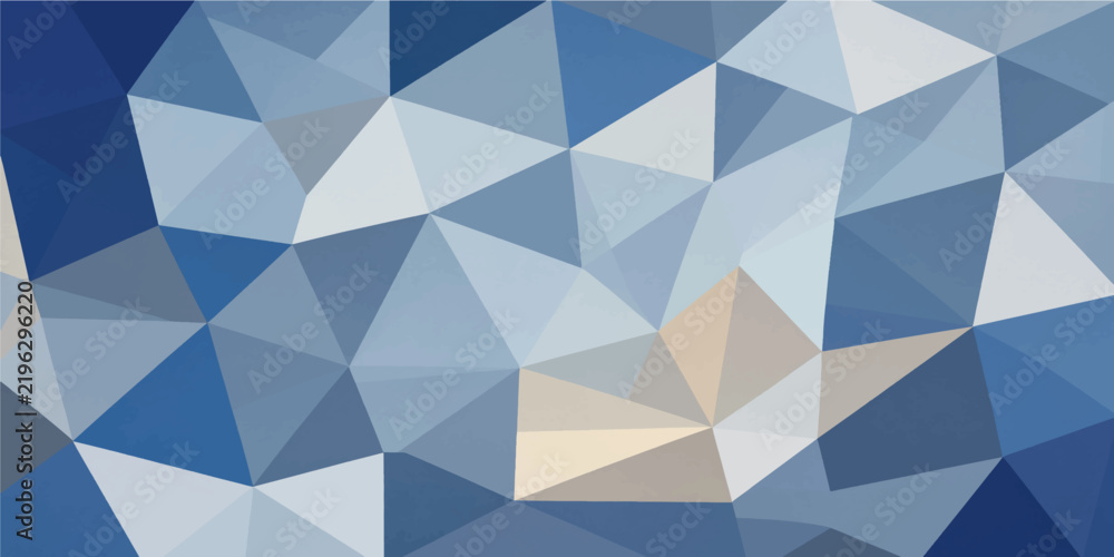 Fototapeta premium Blue White Low Poly Geometric Background with Abstract Polygon Mosaic Modern Vector Pattern Design