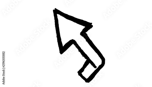 Mouse Cursor Doodle – Hand Drawn Black Arrow Pointer Outline for Digital and Web Designs