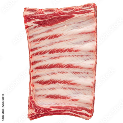 Raw beef ribs isolated on transparent background
