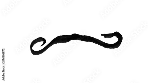 Black Handlebar Mustache Silhouette – Hand Drawn Doodle Brush Shape for Movember and Vintage Barber Designs