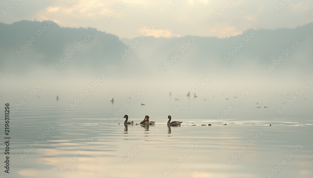 Fototapeta premium Serene Nature Background with Soft Tones, Peaceful Atmosphere and Tranquil Beauty, Mindfulness, Harmony, Relaxation and Quiet Elegance of the Natural World