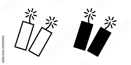 Firecracker icon representing fireworks, celebrations, festivals, parties, holidays and festive events