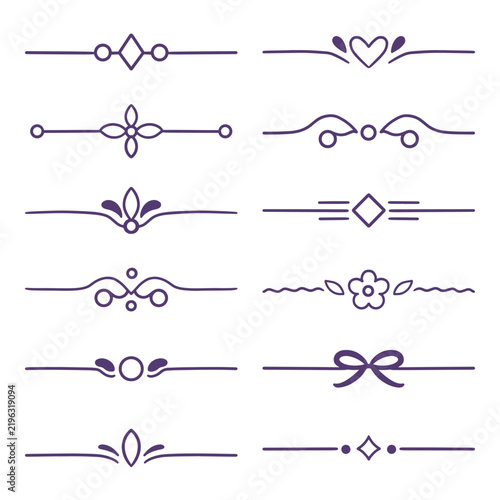 Purple Minimalist Hand Drawn Decorative Page Dividers Set