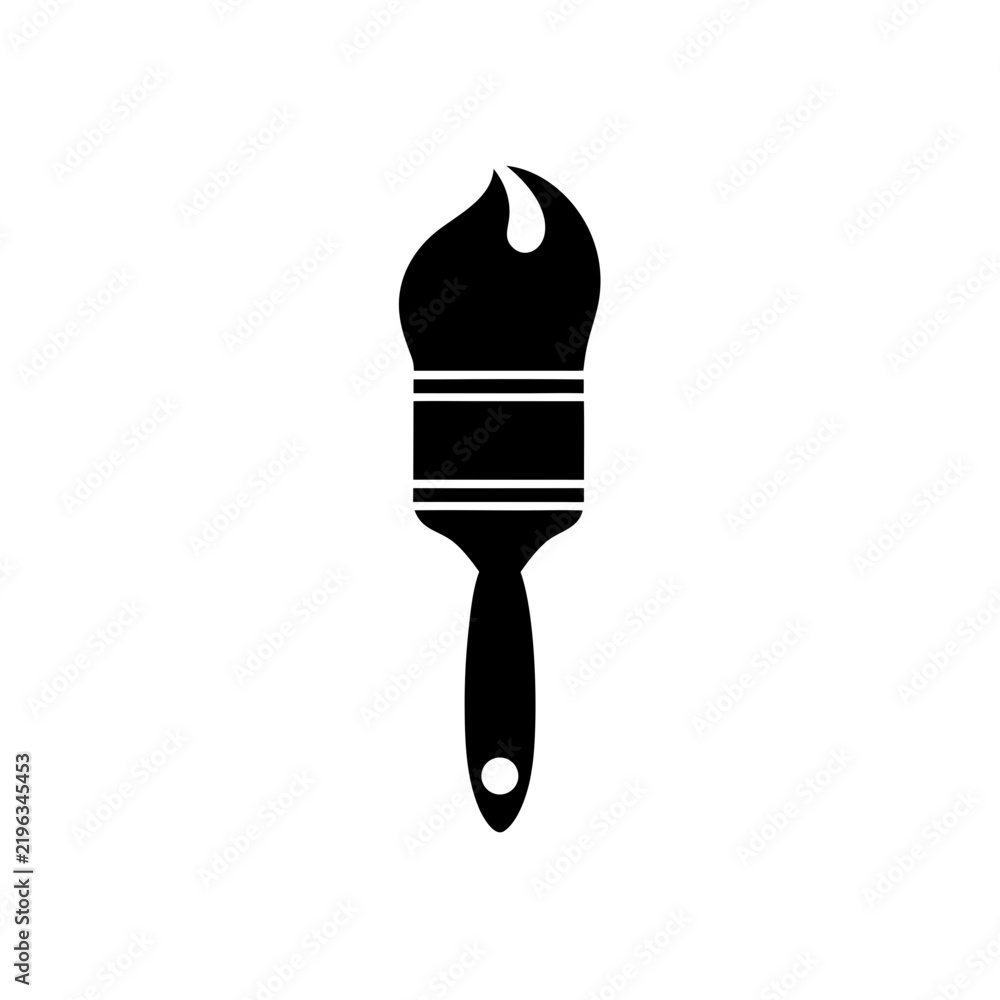 Obraz premium Black paint brush icon for art and design Vector