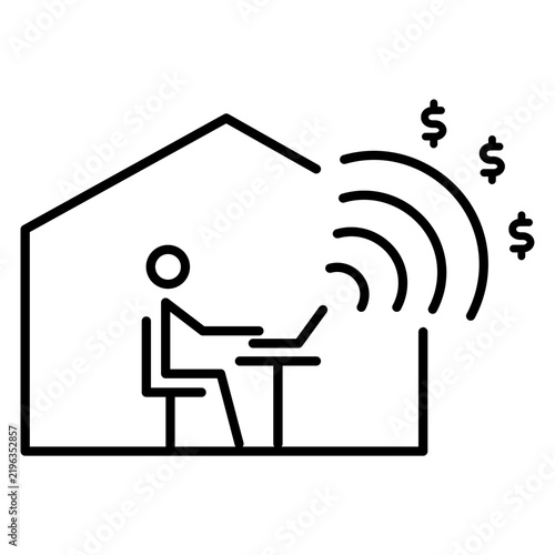Remote worker vector icon illustration