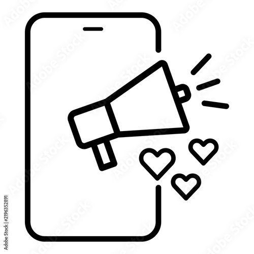Social media promotion vector icon
