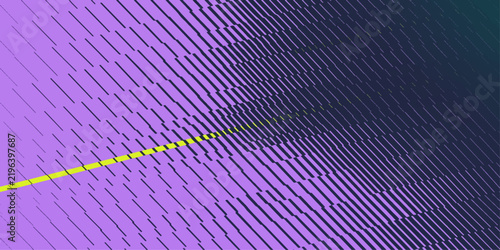 Abstract visualization of digital data streams with a yellow line cutting through purple and dark blue digital textures, suggesting a network or flow of information.