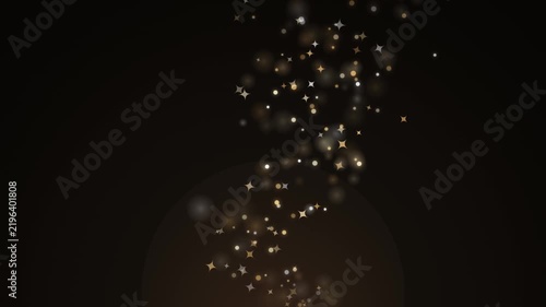 Golden Glowing Particle Chamber with Flowing Light
