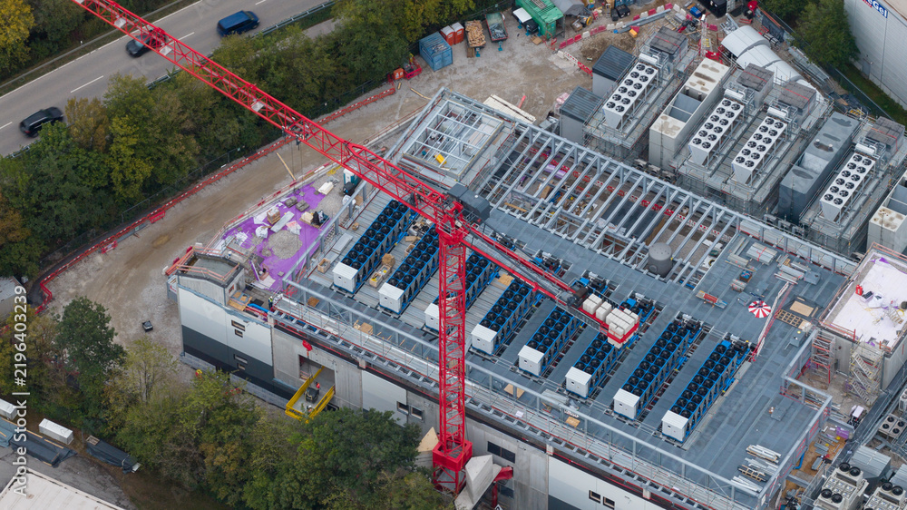© Amazing Aerial - Aerial view of MUC2 Data Center Expansion Under Construction in Munich Germany