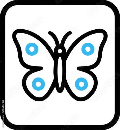 Картината върху платно A beautifully designed vector illustration of a delicate butterfly encased withi